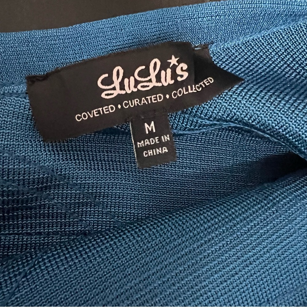 Lulus Women Medium Teal Blue Bondage Bodycon Strappy Sleeveless Cocktail dress - Picture 10 of 12